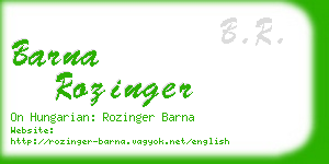 barna rozinger business card